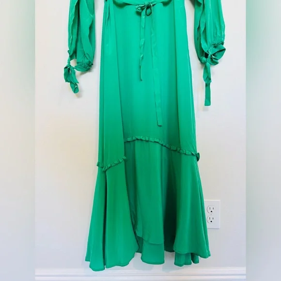 & Other Stories Fluid-Fit Wide Sleeve Organic Silk Maxi Dress - Picture 9 of 13